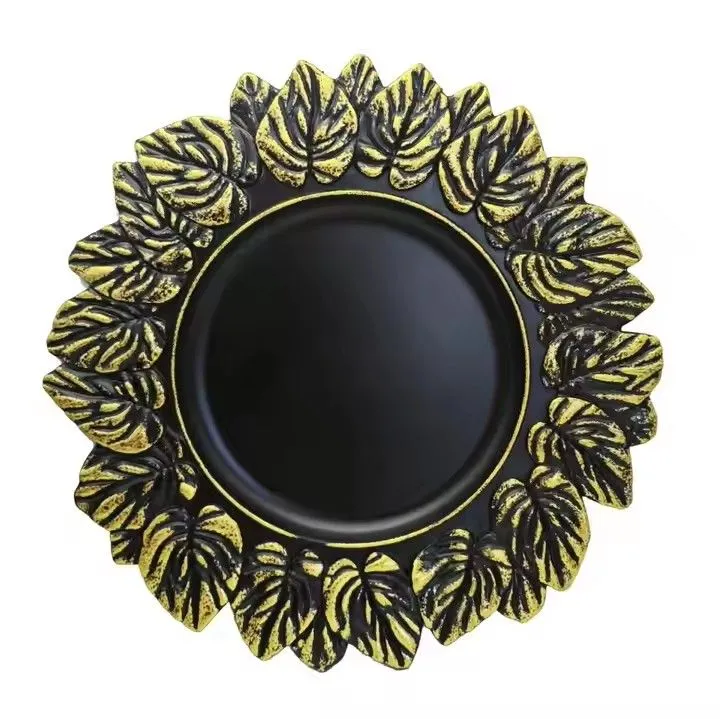 Wholesale Plastic Plates Luxury Purple/White/Green/Black/Orange PP Charger Plates for Weddings or Party