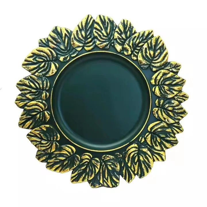 Wholesale Plastic Plates Luxury Purple/White/Green/Black/Orange PP Charger Plates for Weddings or Party