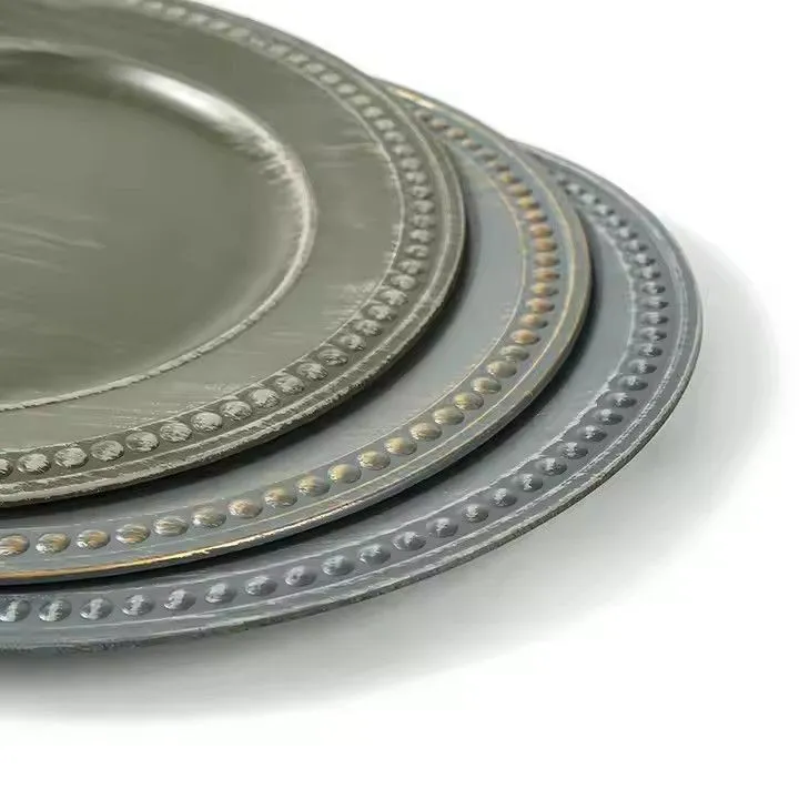 13" Round Charger Plates Vintage Plastic Charger Plate Wedding Dinner Christmas Under Plates