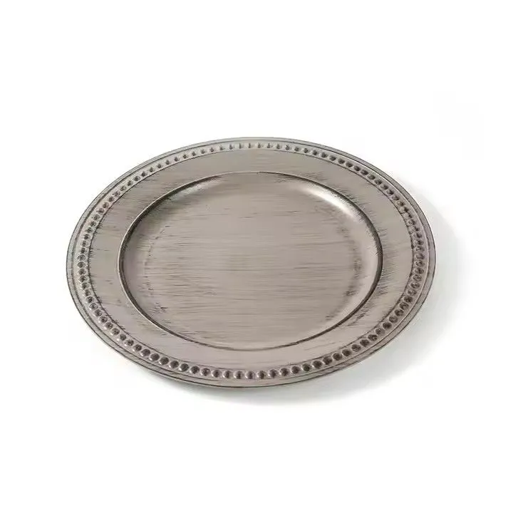 13" Round Charger Plates Vintage Plastic Charger Plate Wedding Dinner Christmas Under Plates