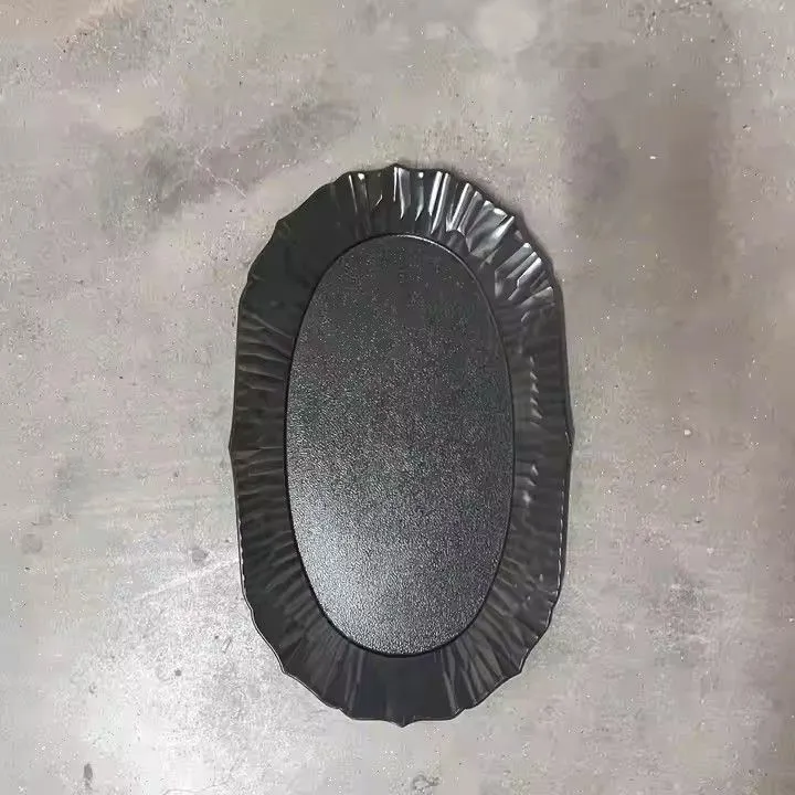 Wholesale Disposable Rectangle Oval Gold Charger Plates Sustainable Plastic Europe Wedding Parties Events Solid Fruit Plate