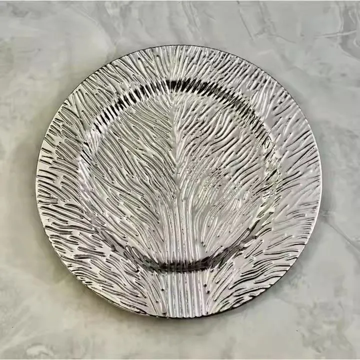 Hot New Products Christmas Decoration Charger Plate Gold Plated Backing Plate Plastic Bottom Plate for Party Wedding