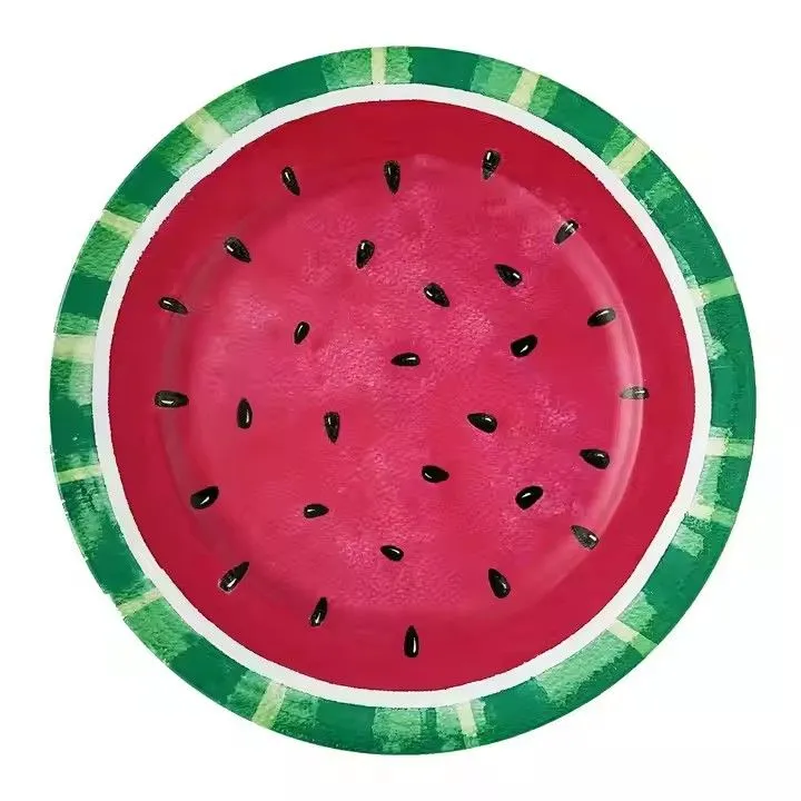 European Christmas Wedding Hotel Decorative Plate Dish Modern Style Plastic Charger Plate UVPrint Cross-Border Wholesale