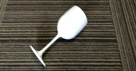 white color plastic wine glass