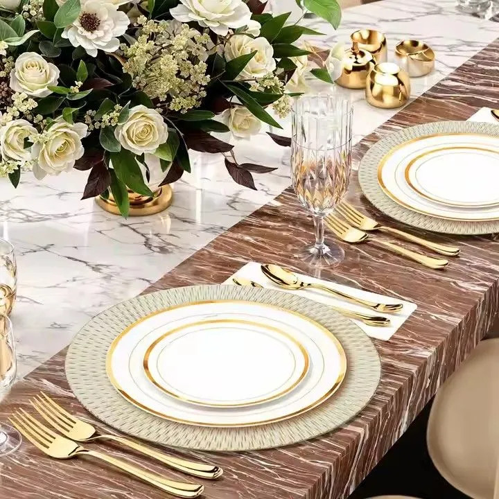 Electroplated PP Plastic Plate Household Living Room Fruit Plate Western Restaurant Plate