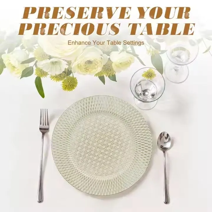 Electroplated PP Plastic Plate Household Living Room Fruit Plate Western Restaurant Plate