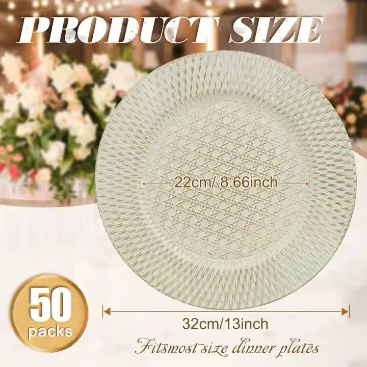 Electroplated PP Plastic Plate Household Living Room Fruit Plate Western Restaurant Plate