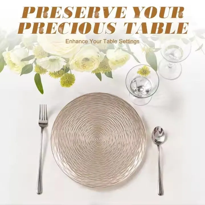 13 Inch Plastic Charger Plates Round Party Elegant Decoration Wedding Plates Mats Acrylic Charger Plates Wedding