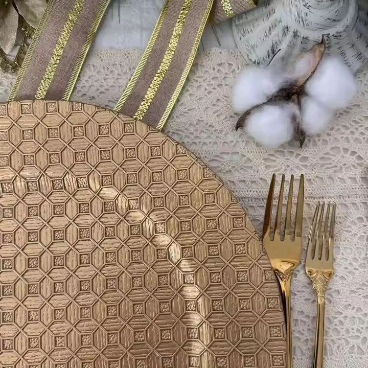 13 Inch High-quality Circular Rose Gold Charger Plates Wedding pink Charger Plates