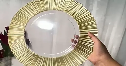 gold rim charger plastic plate