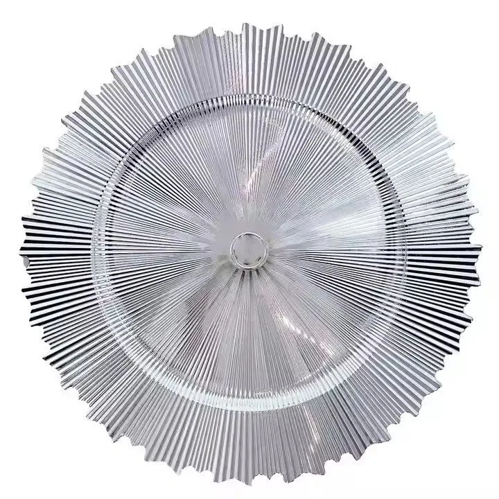 Gold Plastic Modern Charger Plates for Dinner Plates for Weddings Holiday or Party Table Decor