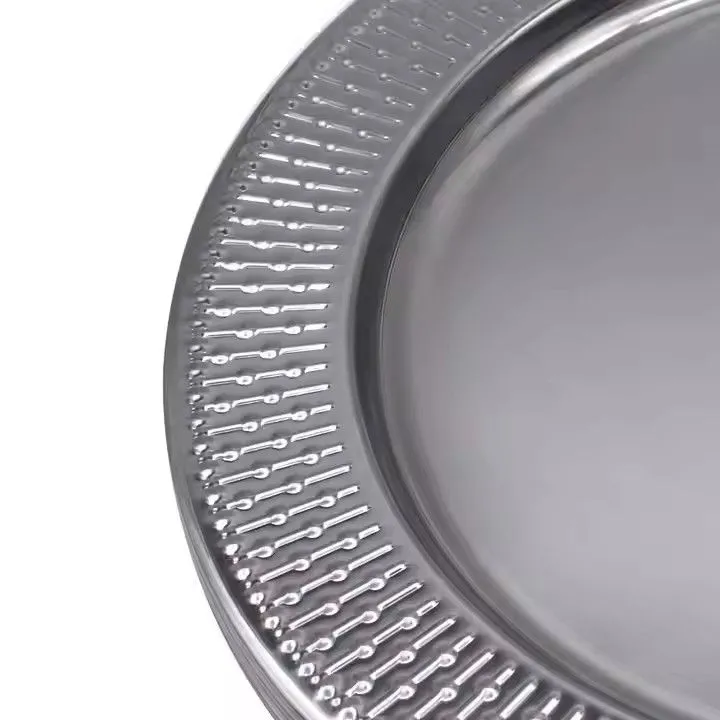 Wholesale Hot Round New Wedding Silver Plastic Charger Plates Luxury Plate Multicolor Charger Plates