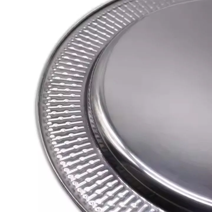 Wholesale Hot Round New Wedding Silver Plastic Charger Plates Luxury Plate Multicolor Charger Plates