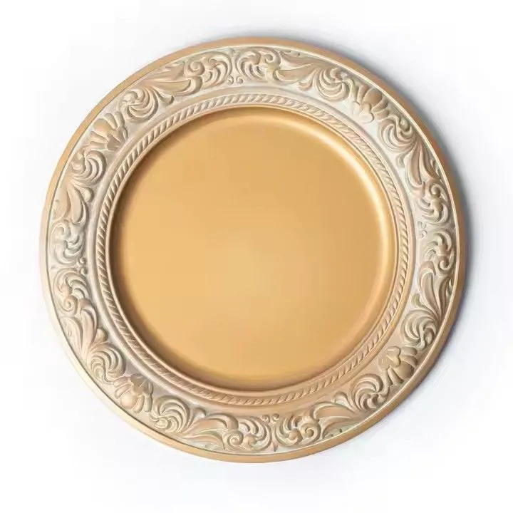 Round Plate Chargers Wedding Ripple Charger Plate Plastic 13 Inch Hot Sale Factory Price
