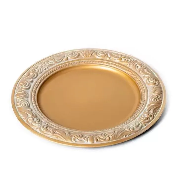 Round Plate Chargers Wedding Ripple Charger Plate Plastic 13 Inch Hot Sale Factory Price