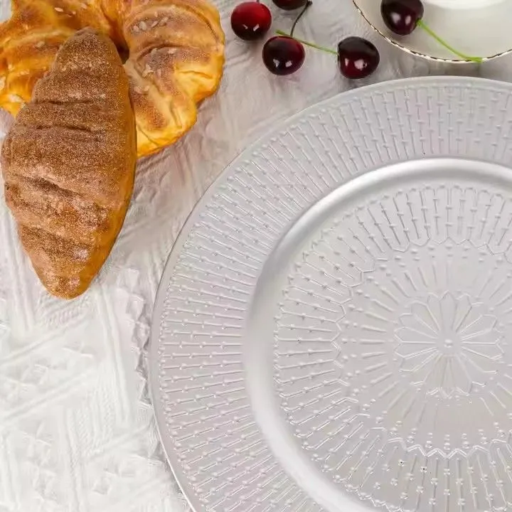 13 Inch Under Decorative Christmas Silver Plates Dinner Plate Wedding Party Sustainable Wholesale Charger Plate Wholesale