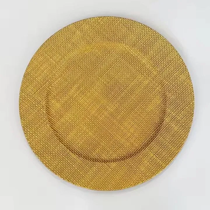 Wholesale Cheap Gold Plastic Under Plate Wedding Underplates Restaurant Charger Plate