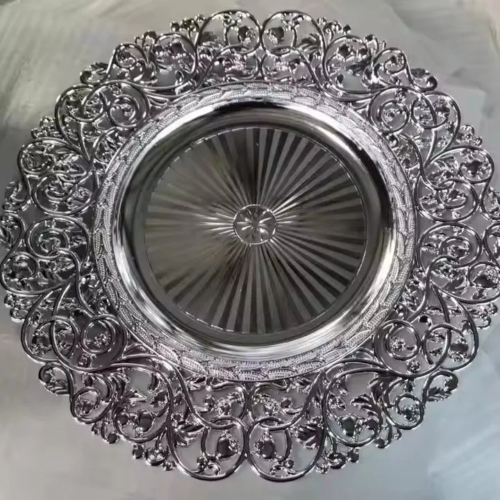 Bulk 13 Inch Round Gold Plastic Plates Party Wedding Charger Plates