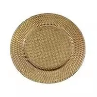 Pigmented Plastic pink Gold 13 Inch Decoration Charger Plate for Wedding