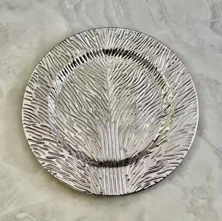 Customized Christmas Decoration Charger Plate Gilded Mat Plate Plastic Under Plates for Party Wedding