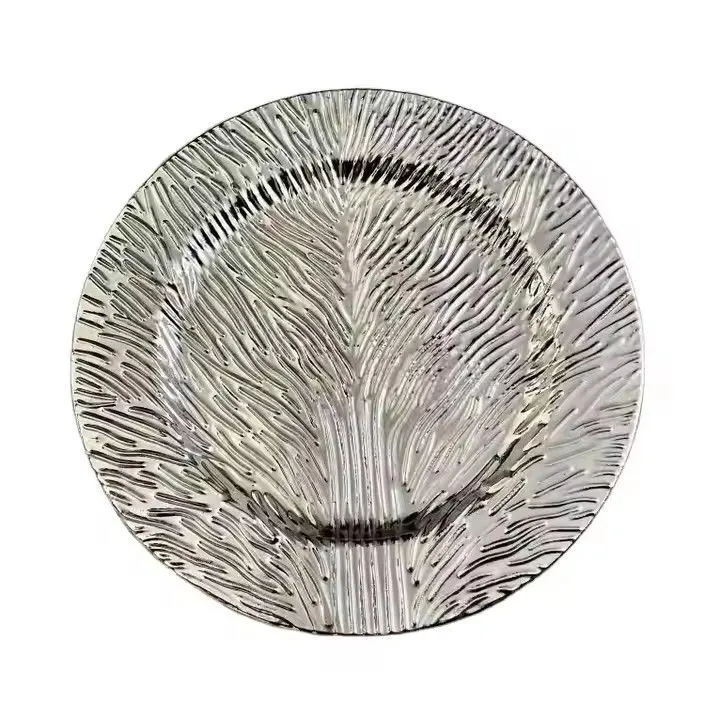 Customized Christmas Decoration Charger Plate Gilded Mat Plate Plastic Under Plates for Party Wedding