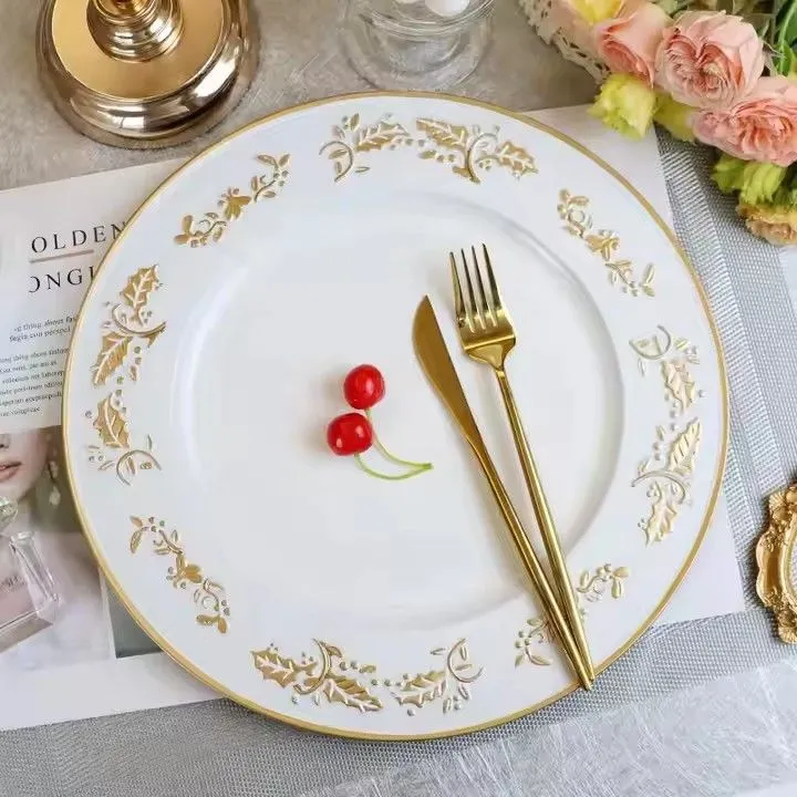 Food Grade PP Plastic Under Plate Wedding Charger Plates for Party