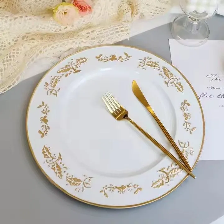 Food Grade PP Plastic Under Plate Wedding Charger Plates for Party