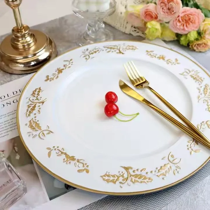 Food Grade PP Plastic Under Plate Wedding Charger Plates for Party