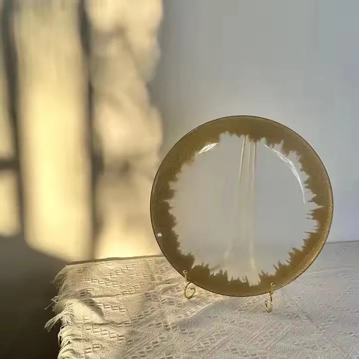 Wholesale 13 Inch Plastic Plates Gold Charger Plates Wedding Decoration