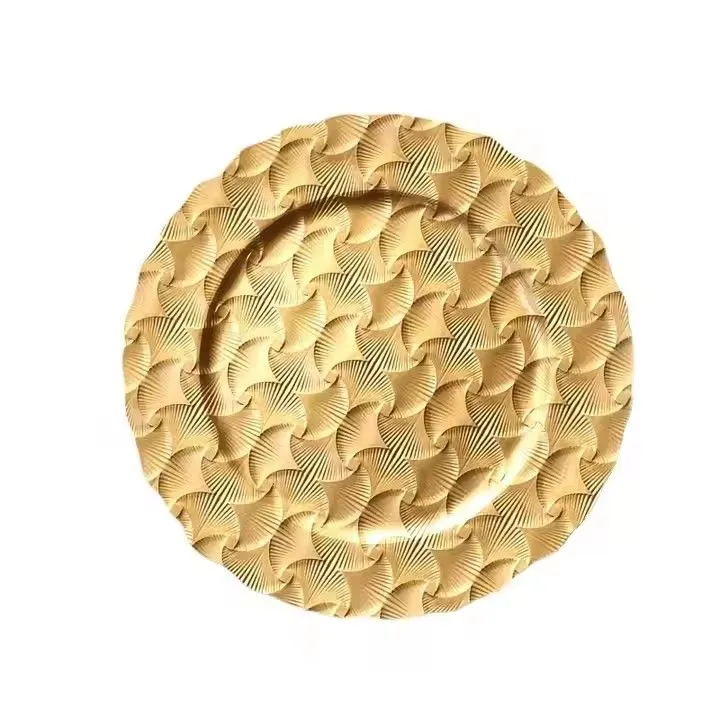 Wholesale New Design Gold Plastic Plates Plate for Party and Wedding