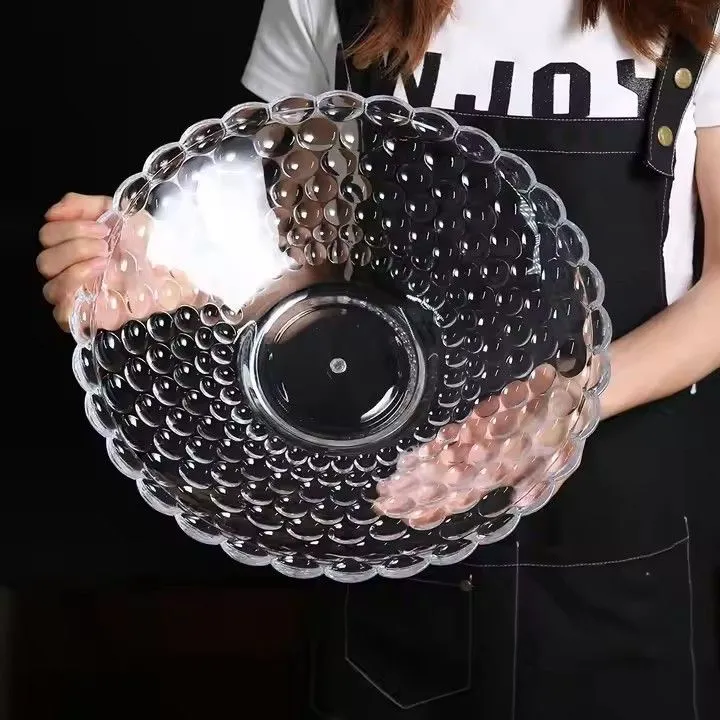 European Style Plate Living Room Household Tea Table Dried Fruit Candy Plate Modern Creative Beaded Crystal Plate PC