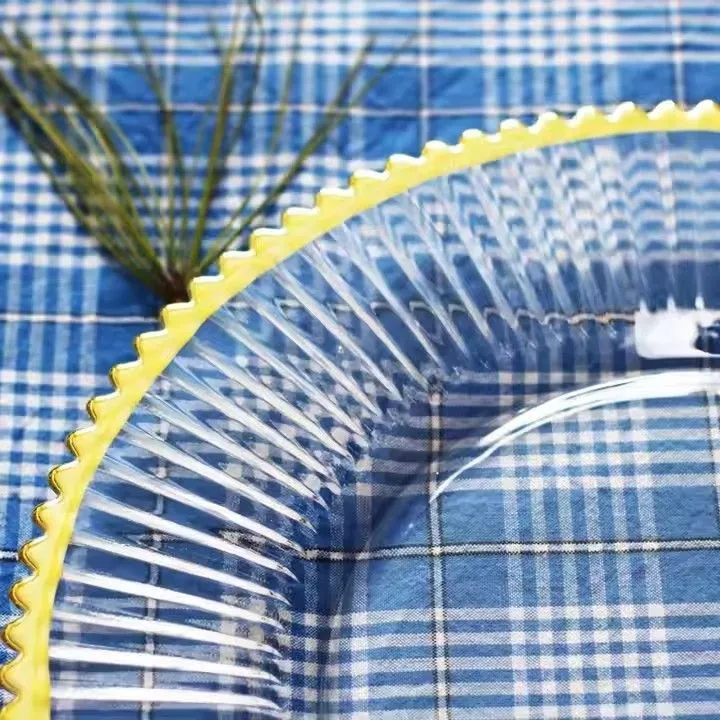 Wholesale Bulk clear Plastic Charger Plate With Gold Rim