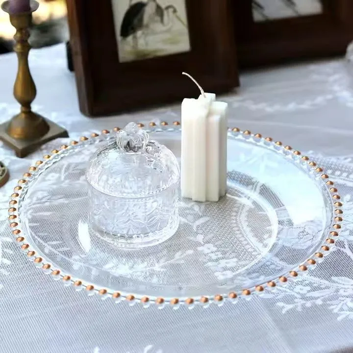 Wholesale High Quality Party Rose Gold Rim Plate Plastic Plates for Wedding