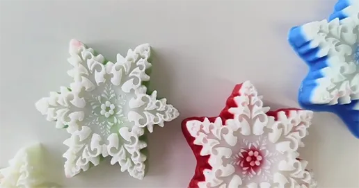 snowflake scented candle