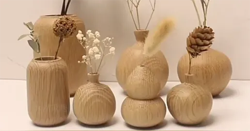 wood vase