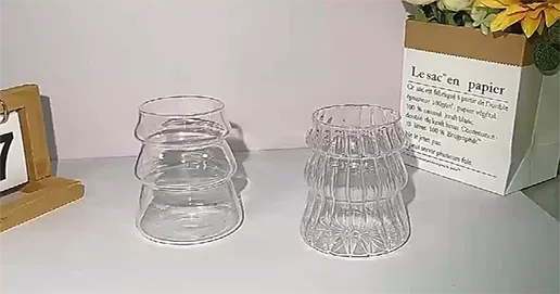 500ml glass cup with straw and bamboo lid