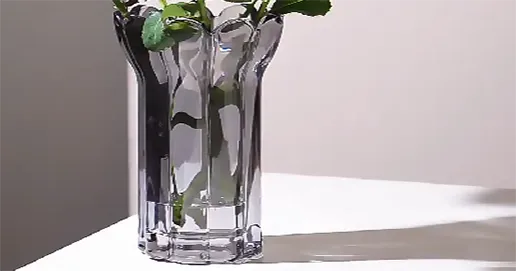 ribbed trumpet glass vases