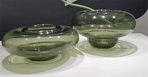 hand blown colored glass vase