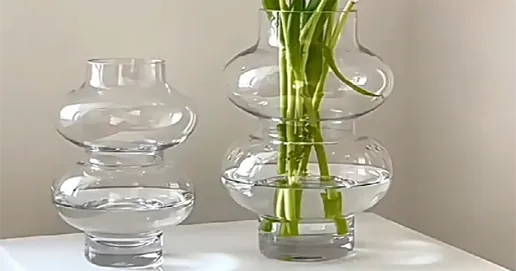 gourd grey belly glass vase