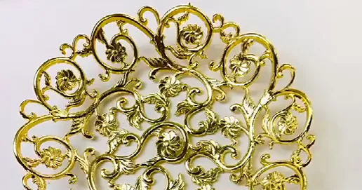 gold hollowed out plate