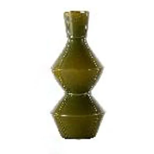 Modern Geometric Minimalist Handmade Stained Glass Vase for Home Wedding Tabletop Decor Turmeric/Sky Blue/Olive Green
