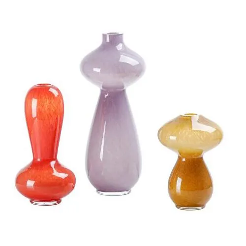 Handblown Glass Vase Modern Design Bright Solid Color for Home Table Centerpiece & Flower Arrangement Decor
