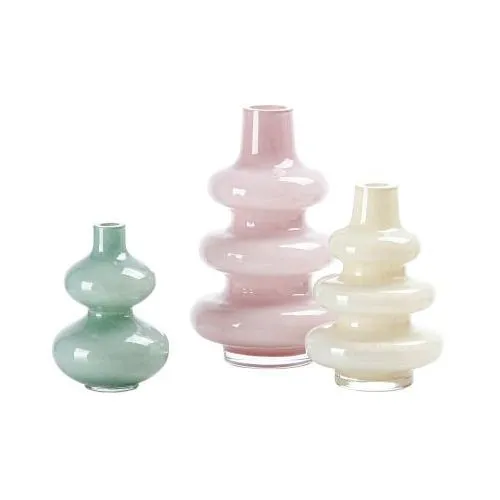 Coastal & Nordic Style Color Glass Tabletop Vase High-grade Ornaments Hydroponic Flower Pot Crystal Vase