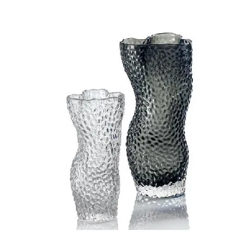 Luxury Creative Transparent Flower Twisted Waist Pearl Dot Glass Vase Living Room Dining Room Hydroponic Decoration Crafts