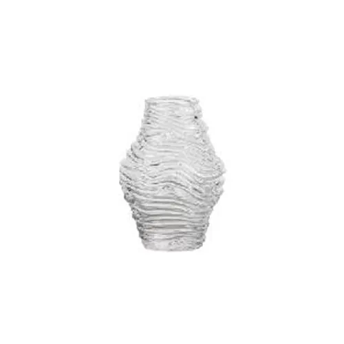 Custom Floral Irregular Mini Art Tabletop Glass Vases for Home Decor with Clear Texture & Cigarette Amber Design