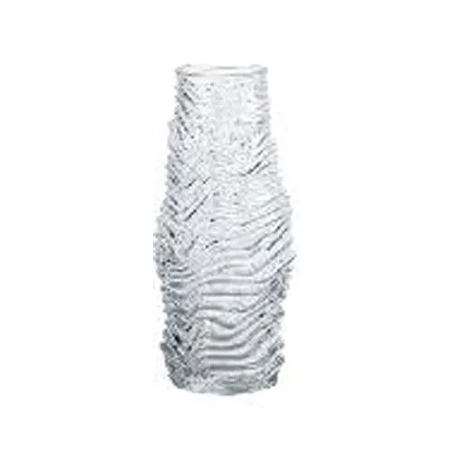 Custom Floral Irregular Mini Art Tabletop Glass Vases for Home Decor with Clear Texture & Cigarette Amber Design