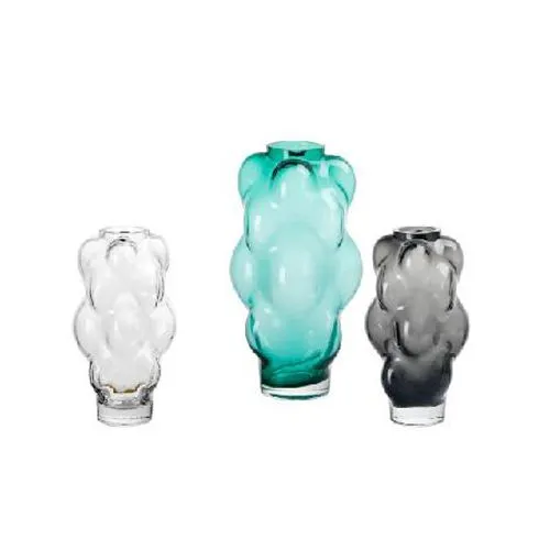 Hand Blown Bubble Glass Flower Vase Modern Minimalist Creative Unique Tabletop Decor for Living Room