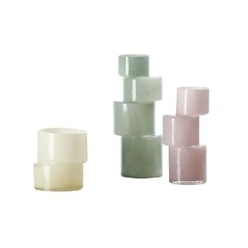 Irregular Bamboo Shaped Colored Glass Vase Bixuan Handblown Flower Arrangement Table Centerpieces for Home Hotel