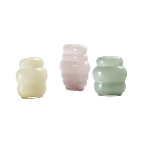 Modern Minimalist Fat Circle Shaped Hand Blown Glass Vase Amber Light Peach Smoke Gray Home Decoration