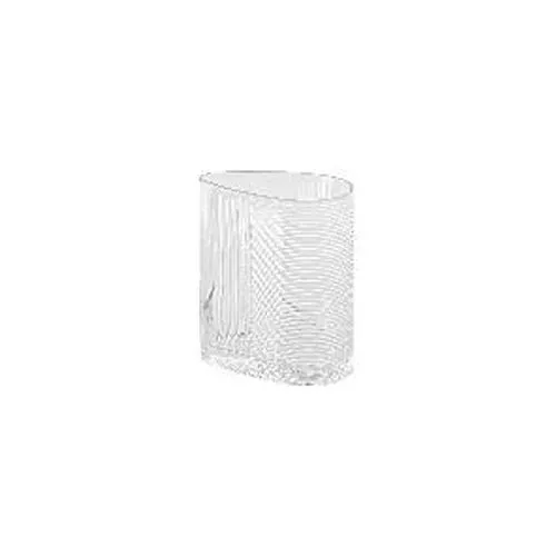 Coffee Smoky Gray Glass Vase Nordic Transparent Vertical Grain Crystal Vase for Flower Arrangement Home Ornament